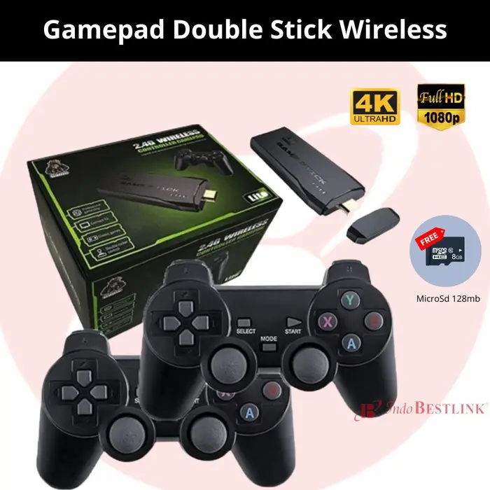 HDMI Dongle Game TV Stick X2 Gen 2 Controller Gamepad Wireless 4K Ultra HD 128GB 45000 Game 2 Player Home Console Retro Classic Video Games