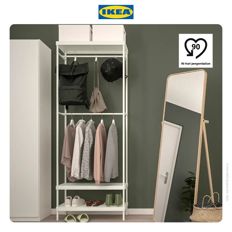 IKEA MACKAPÄR Unit Rak Mantel Dengan Sepatu Minimalis Putih 78x32x200 cm Furniture 0