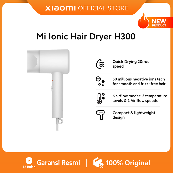 Gambar Xiaomi Ionic Hair Dryer H300 | Quick drying 20m/s | 50 Mio negative ion | 6 Airflow modes [Official Store] dari Xiaomi Indonesia Kab. Tangerang Tokopedia