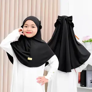 Hijab Jilbab Anak Instan Bergo Ricis Anak Pita Belakang Jersey 5-10 Th Bahan Lembut Nyaman untuk Segala Kesempatan Kerudung Sekolah Muslim Jilbab Instan Anak Pita Ricis Renda