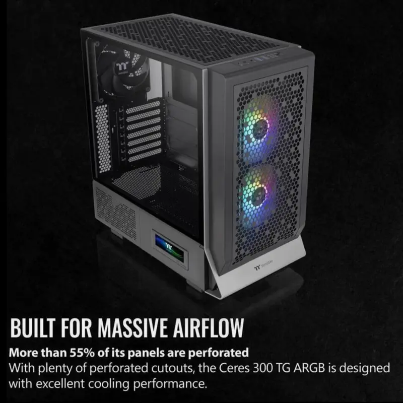 Thermaltake Ceres 300 TG ARGB - Tempered Glass Mid Tower Gaming Case 2