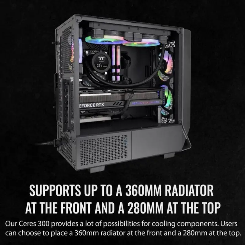 Thermaltake Ceres 300 TG ARGB - Tempered Glass Mid Tower Gaming Case 6