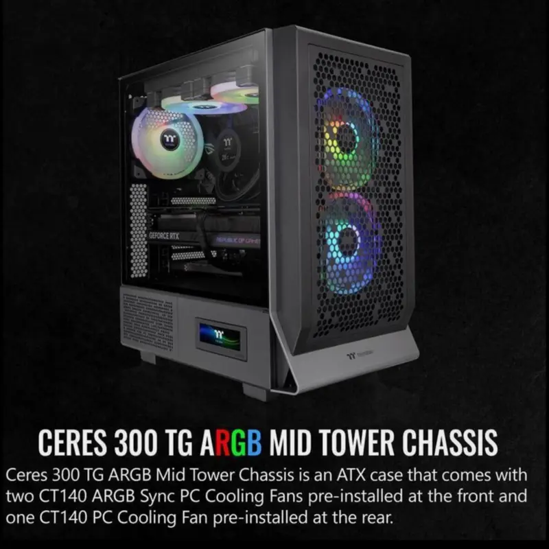 Thermaltake Ceres 300 TG ARGB - Tempered Glass Mid Tower Gaming Case 1
