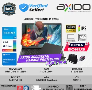 LAPTOP AXIOO MYBOOK HYPE 5 G12 INTEL I5 1235U RAM 16GB 512GB SSD FULL HD IPS WIN11 BLACK + ADP