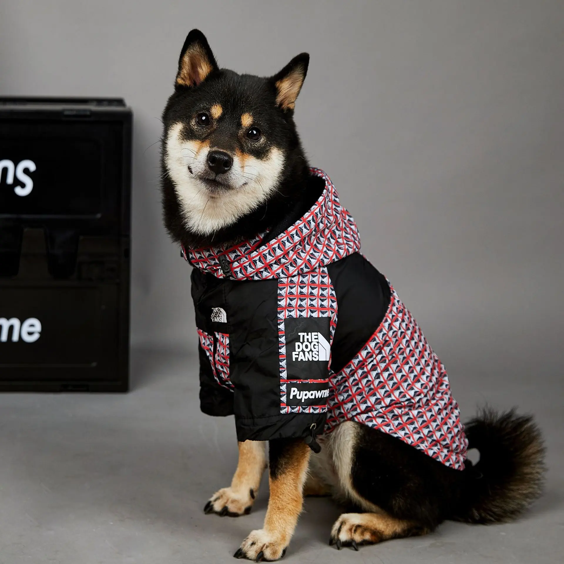 Red checkered dog jacket | Dog apparel / baju anjing