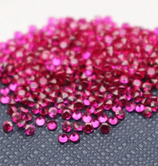 VVS High Quality Melee Red Ruby No Treatment Permata Ruby Tabur Top Color Warna Merah Round Brilliant Cut Melee Unheated Corundum 100% Genuine Garansi Original