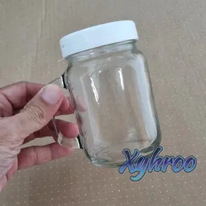Cangkir gelas Jar Mug Kaca 10cm DJ 255c