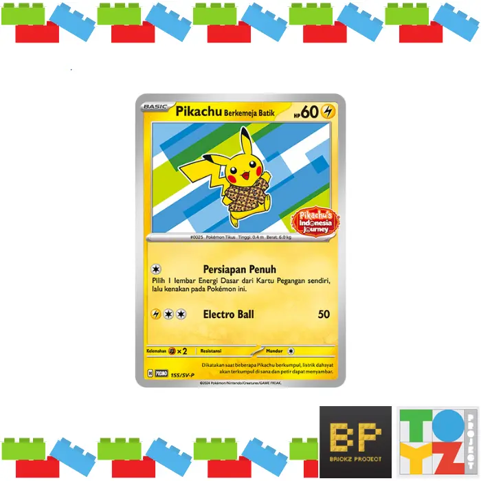 pokemon berkemeja flower promo pikachu's indonesia journey card 190/sv-p Sealed Pack Pikachu Batik 101/SV-P Pikachu Berkemeja Batik ( Batik