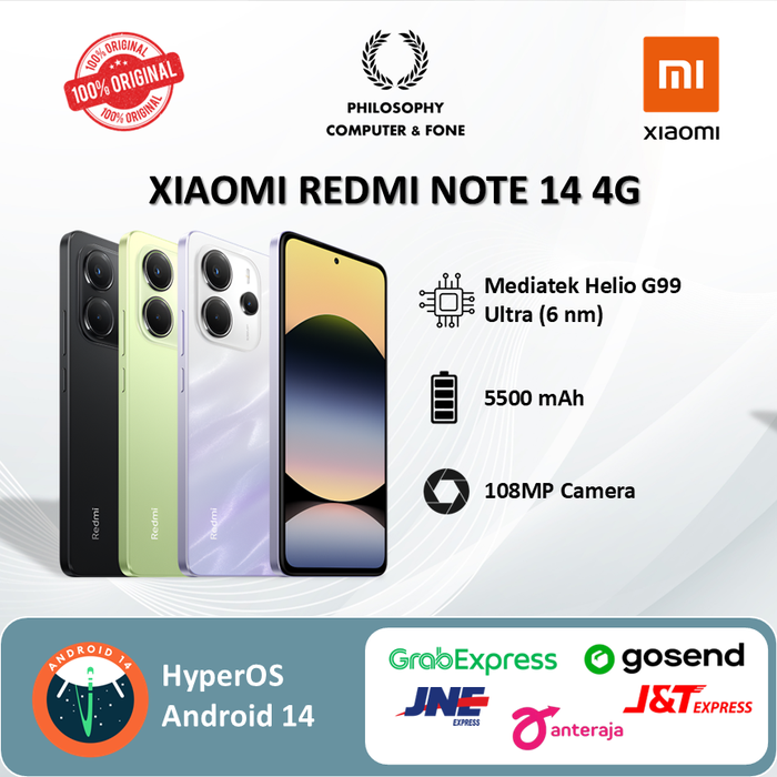 Jual Xiaomi Redmi Note 14 4G [8/128GB] [8/256GB] | Helio G99 Ultra ...