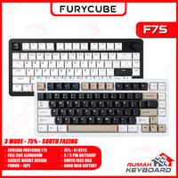Gambar MECHANICAL KEYBOARD - ZIFRIEND FURYCUBE F75 - 3 MODE -  RGB - 75% - ALUMINUM - SOUTH FACING - WHITE dari Rumah-Keyboard Kota Administrasi Jakarta Barat 1 Tokopedia