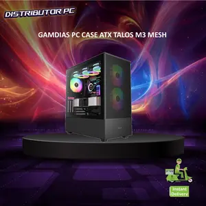 GAMDIAS PC CASE ATX TALOS M3 MESH (2X 140MM ARGB FANS) BLACK 2Y