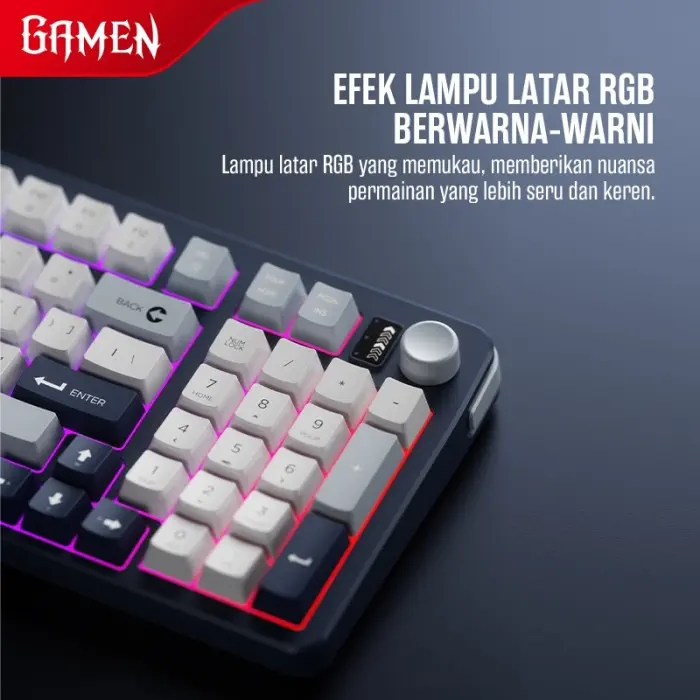 KEYBOARD GAMING GAMEN MEMBRANE GK300 RGB DENGAN TOMBOL KNOB MULTIFUNGSI FEEL MENGETIK SEPERTI KEYBOARD MECHANICAL