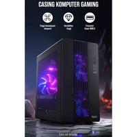 Gambar CASING PC GAMING TRANSPARAN GAMEN GCS120 M-ATX/MICRO ATX CASE TEMPERED GLASS BLACK WITHOUT FAN dari btgcom Kota Denpasar 4 Tokopedia