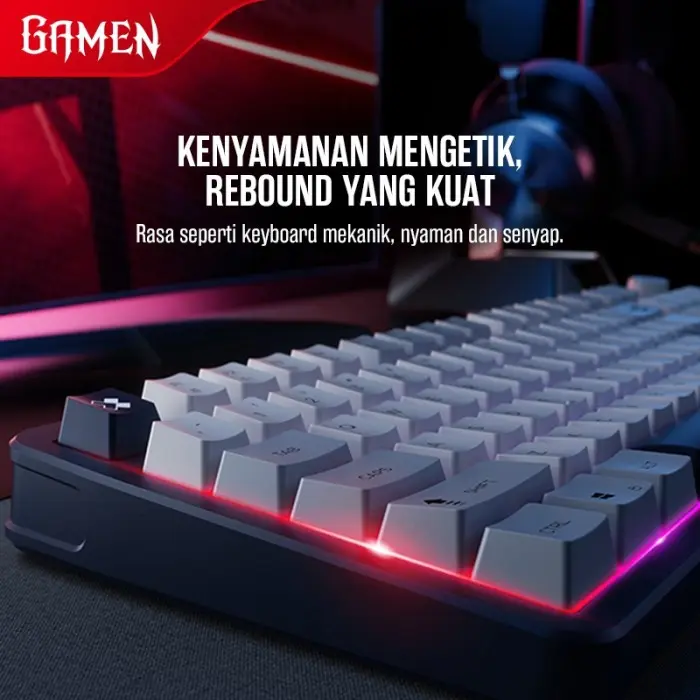 KEYBOARD GAMING GAMEN MEMBRANE GK300 RGB DENGAN TOMBOL KNOB MULTIFUNGSI FEEL MENGETIK SEPERTI KEYBOARD MECHANICAL