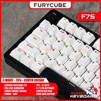 Gambar MECHANICAL KEYBOARD - ZIFRIEND FURYCUBE F75 - 3 MODE -  RGB - 75% - ALUMINUM - SOUTH FACING - WHITE dari Rumah-Keyboard Kota Administrasi Jakarta Barat 4 Tokopedia