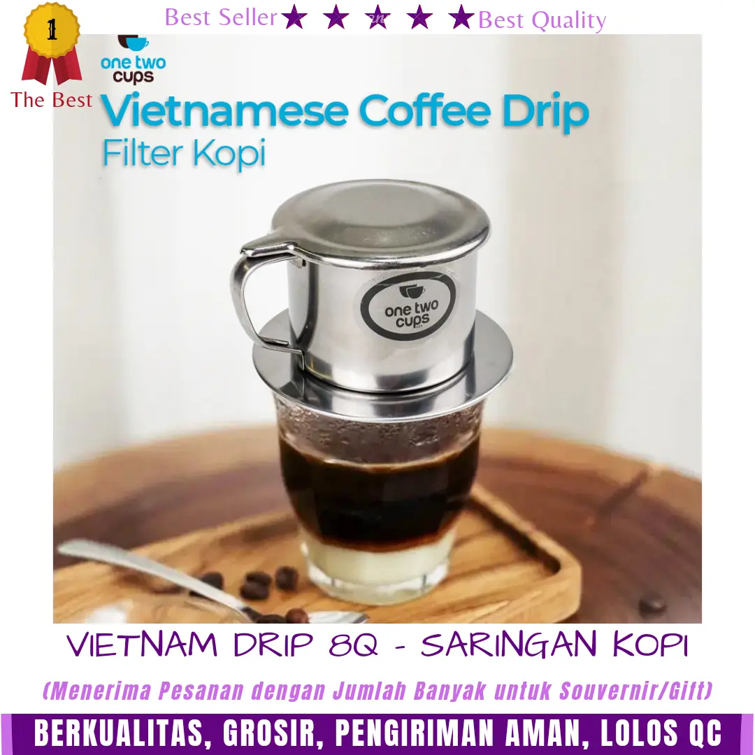 VIETNAM DRIP COFFEE 8Q - GELAS VIETNAM DRIP - COFFEE MAKER - Gelas Kaca 200ml - DRIPPER VIETNAM DRIP - VIETNAMESE COFFEE - KOPI WIJIEL COFFEA