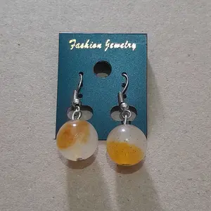 Anting Gantung Batu Giok 2 Warna l, Uk 12 MM