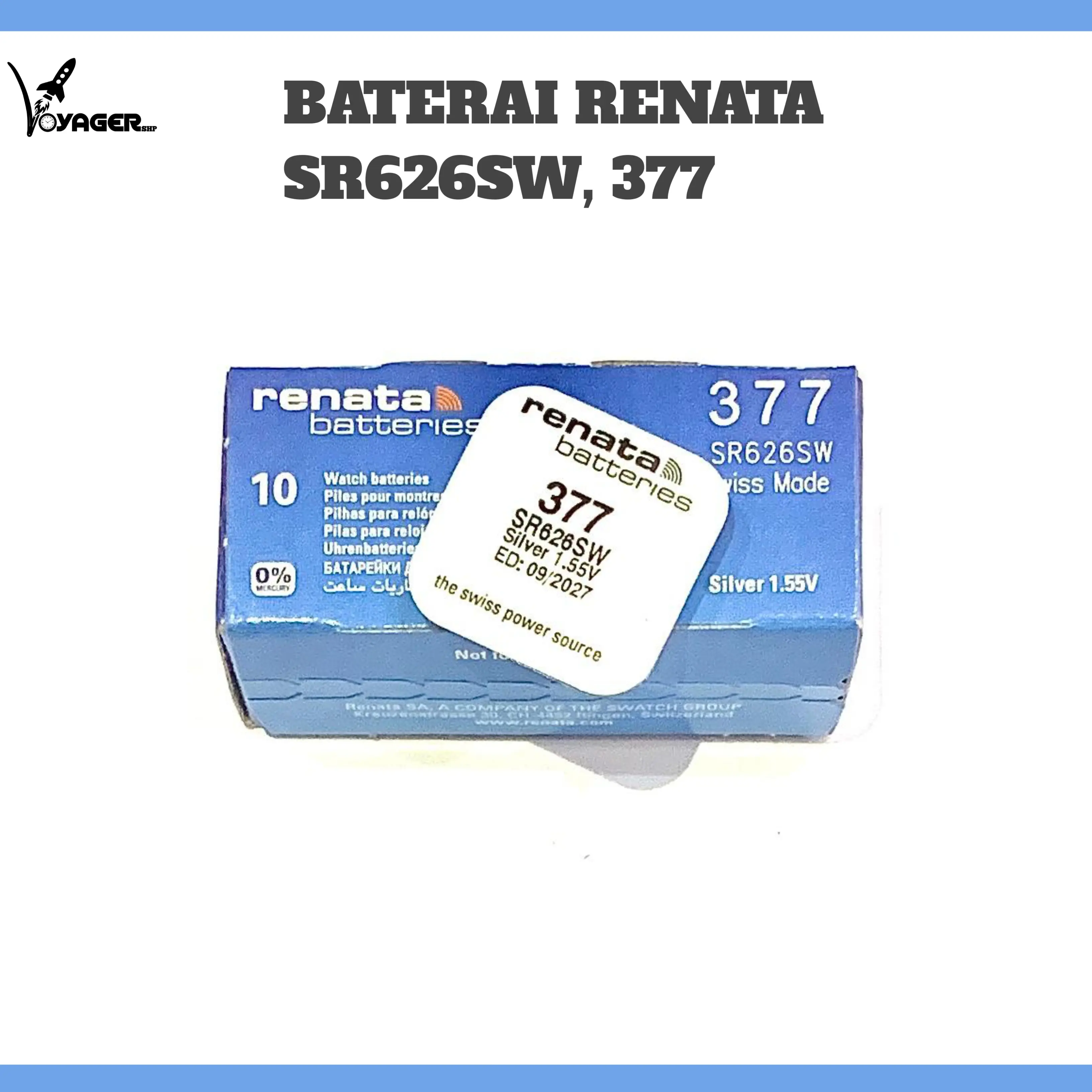 Baterai Jam Tangan 626 Renata SR626SW / Batrai Renata 377 Original