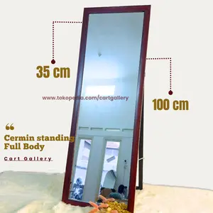 Cermin Kaca Aesthetic 35 X 100 CM Standing Mirror Full Body Kecil Rias Make Up Estetik Kotak Minimalis Cermin Kaca Berdiri Bediri Miror Aesthetic Kotak Minimalis Astetik Kamar Tidur Stand Miror Duduk Mini Murah Kayu Full Body