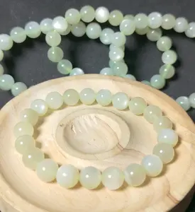 Gelang Green Moonstone Cat Eye Natural 9 mm Top Grade