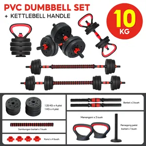BGsport SET DUMBELL PVC / BARBEL PVC SET ALAT ANGKAT BEBAN 10KG