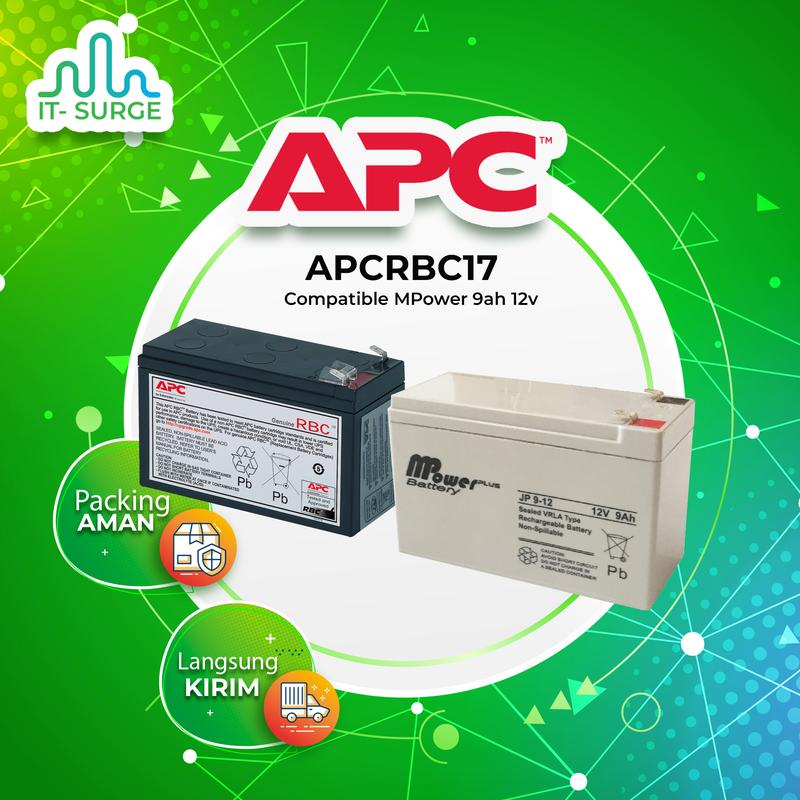 RBC17 Battery Competible For UPS APC. Baterai MPOWER BY YUASA 12V 9AH ...