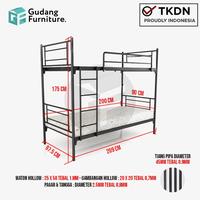 Gambar Ranjang Susun Tingkat Besi Tempat Tidur Tingkat Besi Bank Bed Murah dari Gudang Furniture_NEW Kota Administrasi Jakarta Selatan 5 Tokopedia