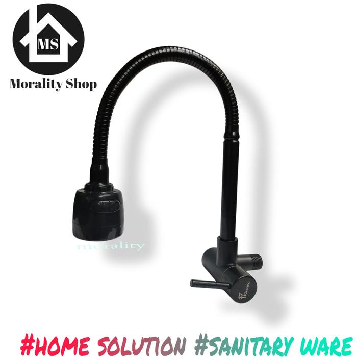 Gambar Kran Angsa Flexible SUS 304 Hitam - Keran air Sink Tembok Dapur 28FBL dari Morality Home Solution Kota Administrasi Jakarta Barat Tokopedia