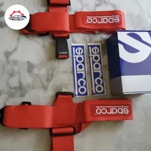seatblet racing Sparco 4 titik 3 Inch seat blet SPAR Colok Buckel RED