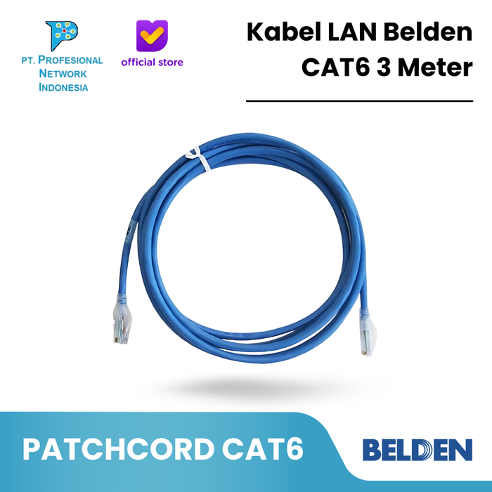 Gambar Patchcord Belden CAT6 3Meter / Kabel LAN Belden CAT6 3 Meter dari Profesional Network Kota Administrasi Jakarta Pusat Tokopedia