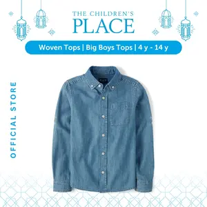 Boys Long Sleeve Oxford Button Down Shirt - Kemeja Anak Laki (Putih)