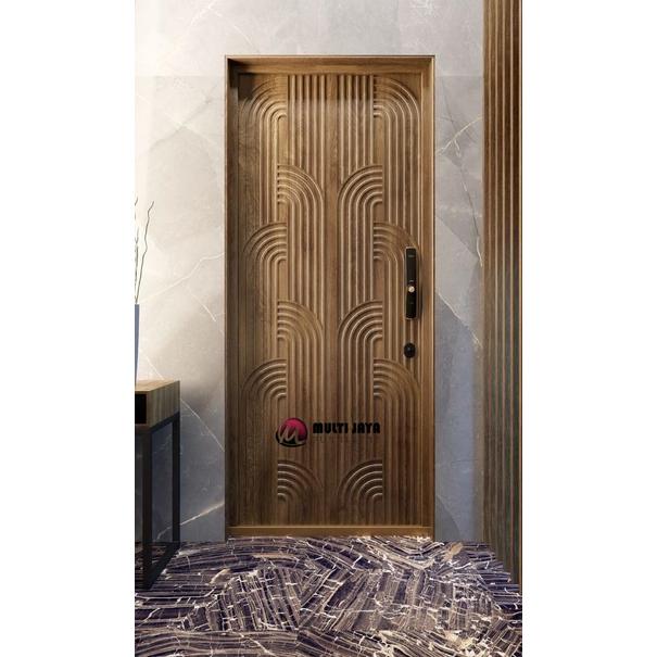 Gambar Pintu Jati Ukiran Aesthetic Pintu Rumah Desain Ukir Modern dengan Handle Digital Smart Lock dari Multi Jaya Furniture_NEW Kab. Jepara Tokopedia