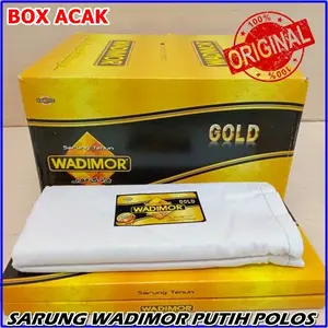 WADIMOR Sarung Tenun Wadimor Warna Putih Polos Asli Fashion Pria Dewasa Muslim Nyaman