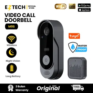 DOORBELL M9S Waterproof  Wireless WIFI DoorBell Kontrol Ponsel Bel pintu visual WIFI Ulooka Smart Doorbell Camera【EZTECH】