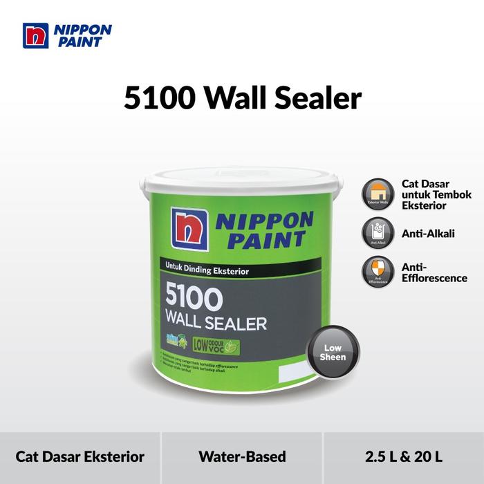 Gambar 5100 WALL SEALER  CAT DASAR DINDING EKSTERIOR NIPPON PAINT - 2,5L dari Nippon Paint Surabaya Kab. Gresik Tokopedia
