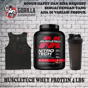 MUSCLETECH NITRO TECH Whey Protein Performance 4LBS 4 LBS 1800 Gram NITROTECH  Whey Protein Concentrate Isolate With Creatine