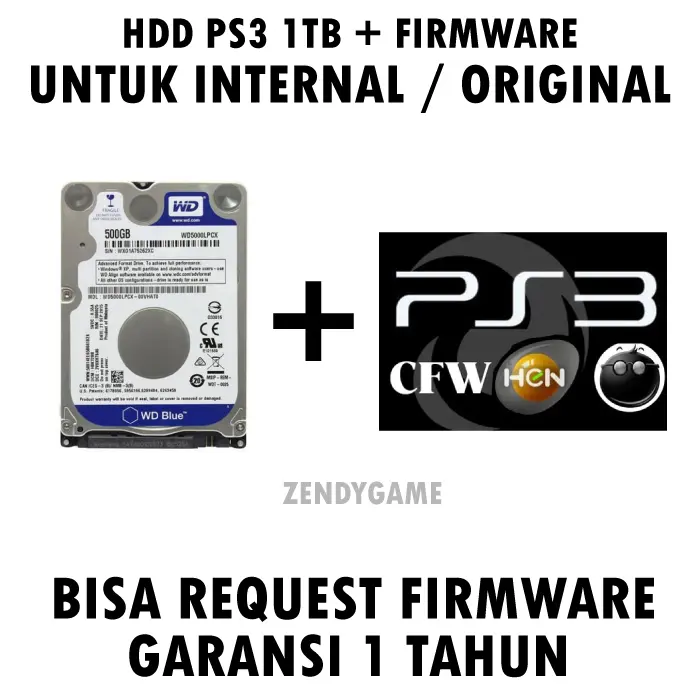 Hardisk PS3 Internal 1 TB 500GB + Firmware CFW/OFW/HFW/HEN Citra Mulia Original / Costum | HDD PS3 500 GB 1TB