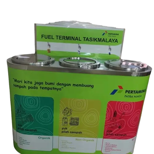 Tempat sampah stainless 3in1 1