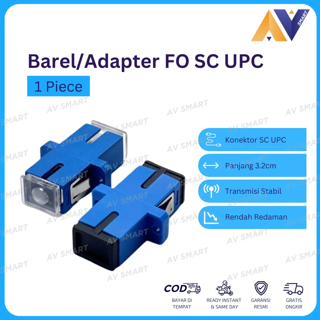 Barel Adapter Fiber Optik SC UPC Sambungan Konektor Barrel Single Mode FO Fiber Optic 1 Pcs