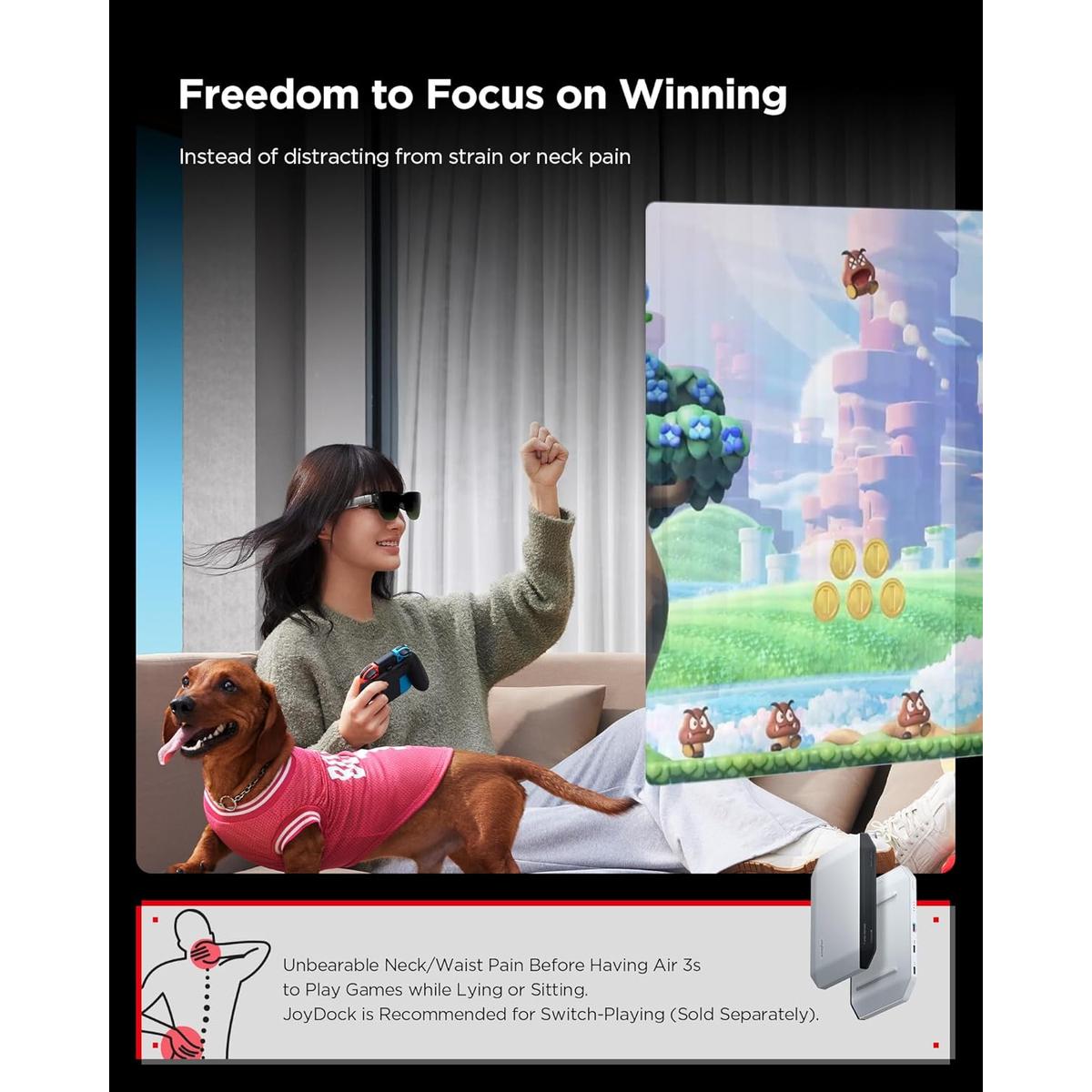 RayNeo Air 3s PRO Pocket TV Smart AR Glasses – High-Definition Viewing, Non-VR Glasses, Compatible with iPhone 16