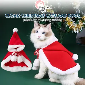 Baju Natal Anjing - Baju Natal Kucing - Baju Natal Hewan Santa - Kostum Jubah Natal Lucu Untuk Kucing Peliharaan - Christmas Cats and Dogs Santa Claus Pet Clothes New Year's Cloak Christmas Warm Clothes Kittens and Puppy Pet Clothes Scarf Cloak