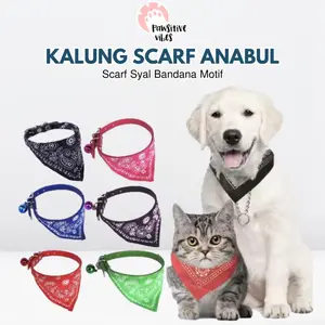 Kalung Scarf Anjing Kucing Kelinci Musang | Scarf Syal Bandana Motif | Aksesoris Kucing