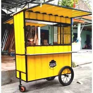 gerobak jualan rangka besi hollo dinding spandek gerobak pisang coklat