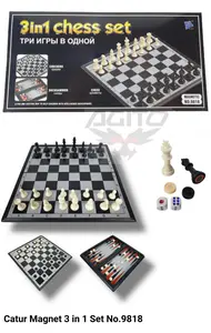 Catur Magnet Set 3 in1 dengan Chess Checkers dan Backgammon