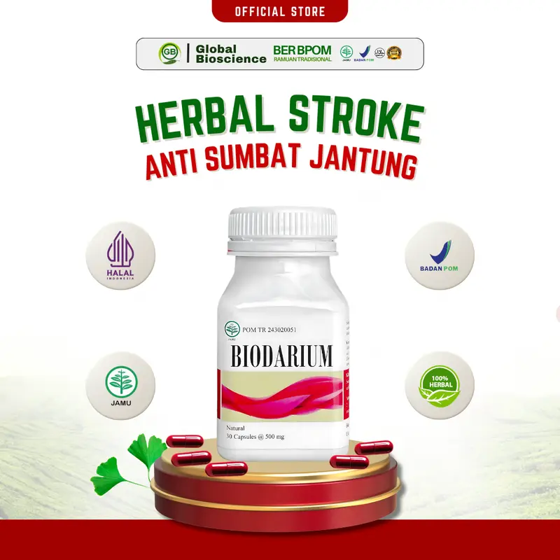 BIODARIUM - Obat Tradisional Herbal Stroke Jantung Penyumbatan Pembuluh Darah Bell Palsy Tekanan Darah TInggi Kolesterol
