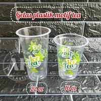 Gambar Gelas plastik motif Tea uk 16 oz tanpa tutup dari Anugrah Plastik_NEW Kota Surabaya 1 Tokopedia