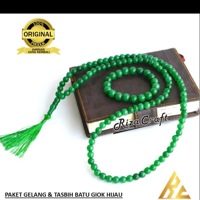 PROMO Gelang dan Tasbih Batu Alam Akik Giok Kesehatan Hijau ASLI China 1