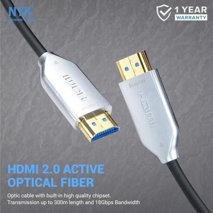 Promo Kabel HDMI 2.0 4K UHD NYK 50M 2160P Active Fiber Optic HDMi Cable ...