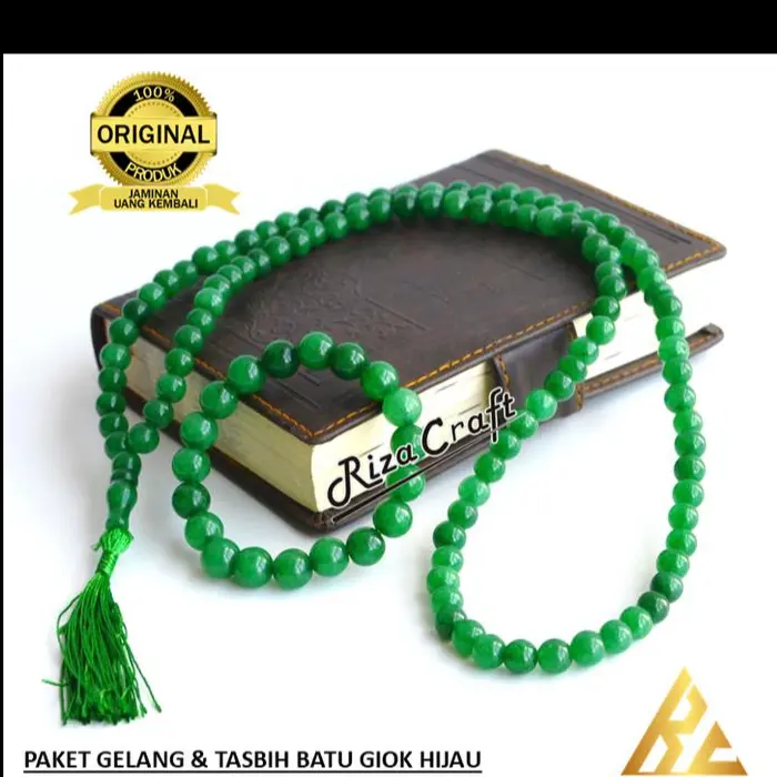 PROMO Gelang dan Tasbih Batu Alam Akik Giok Kesehatan Hijau ASLI China 3