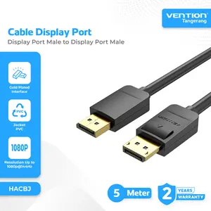 Vention Kabel Display Port Male to Display Port Male High Speed 21.6Gbps DP Cable 5 Meter - HACBJ